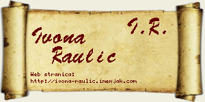 Ivona Raulić vizit kartica